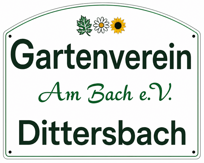 Schild Gartenverein Am Bach e.V. Dittersbach
